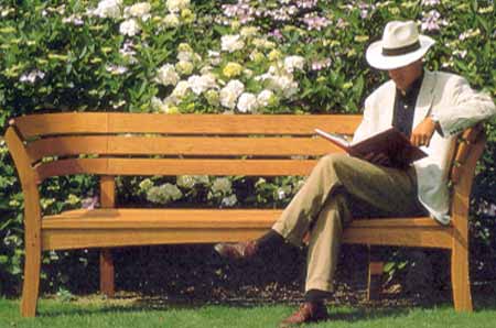 The perfect solid wood bench for those relaxing summer days!